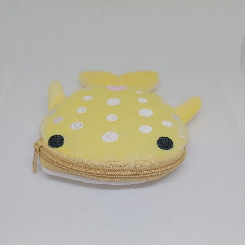 Yellow Whale Shark Coin Wallet Plush Bag Cute Key Or Earphone Pouch